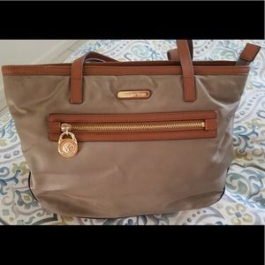 Michael Korrs Tan/Brown Nylon handbag